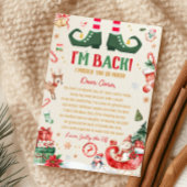 Elf Aankomst Kerst Ik ben terug Brief Kaart