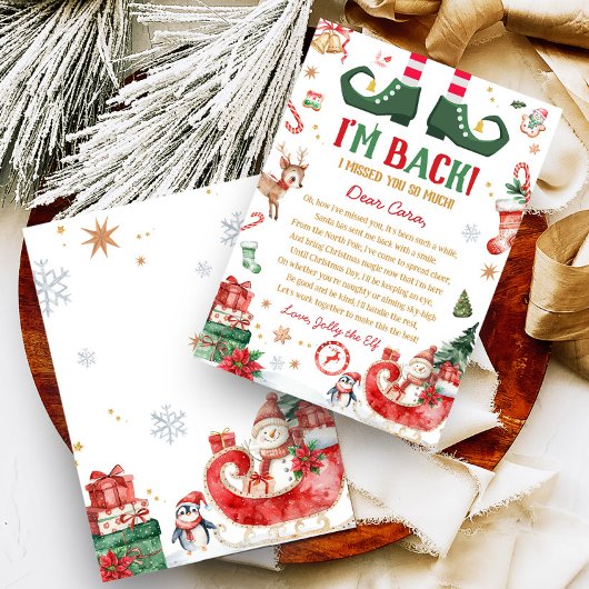 Elf Aankomst Kerst Ik Ben Terug Briefkaart