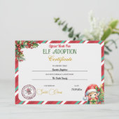 Elf Adoptie Certificaat Kaart (Staand voorkant)