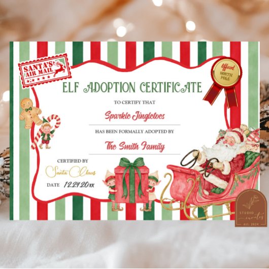 Elf Adoptie Certificaat Kaart