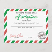 Elf Adoptie Certificaat Ondertekend Door Sinterkla (Voorkant)