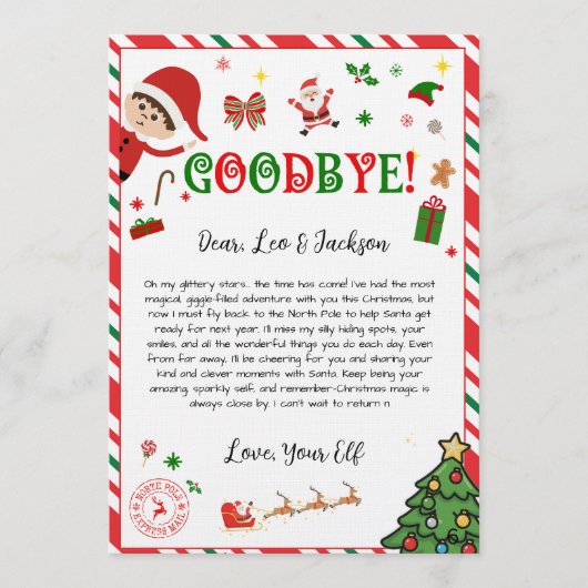 elf afscheidsbrief - elf retourbrief kaart (Voorkant)