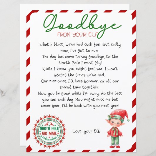 Elf Afscheidsbrief, Elf Vertrekbrief (Voorkant / Achterkant)