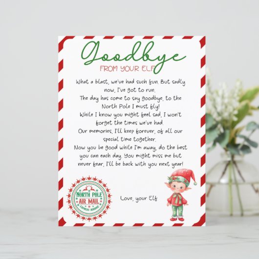 Elf Afscheidsbrief, Elf Vertrekbrief (Staand voorkant)