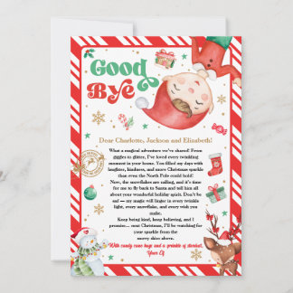Elf Afscheidsbrief Vaarwel van Elf Kerstmis Kaart