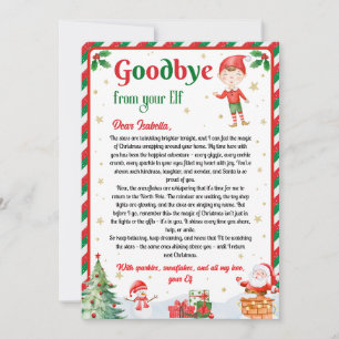 Elf Afscheidsbrief Vaarwel van Elf Kerstmis Kaart