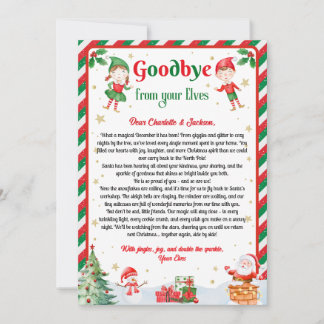 Elf Afscheidsbrief Vaarwel van Elf Kerstmis Kaart