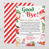 Elf Afscheidsbrief Vaarwel van Elf Kerstmis Kaart (Voorkant / Achterkant)