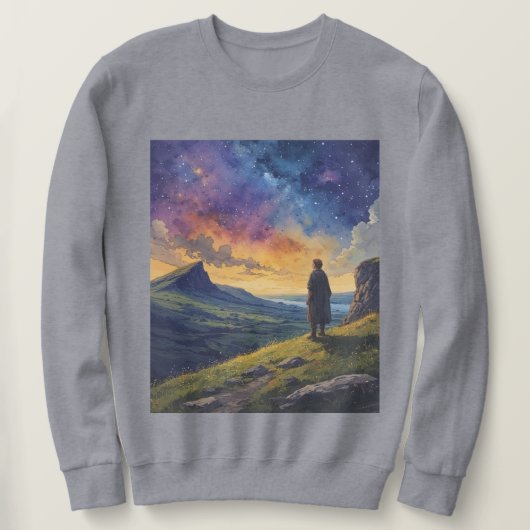 Elf Ancient Ireland Under the Night Sky Sweatshirt (Design voorkant)