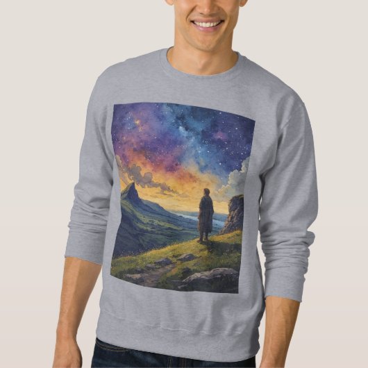 Elf Ancient Ireland Under the Night Sky Sweatshirt (Voorkant)