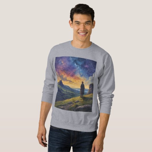 Elf Ancient Ireland Under the Night Sky Sweatshirt (Voorkant volledig)