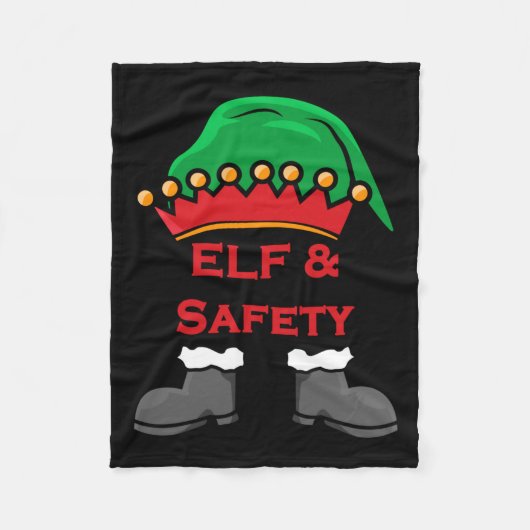 Elf And Safety, Funny Health &amp; Safety Elf Long Fleece Deken (Voorkant)