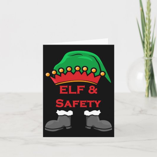 Elf And Safety, Funny Health &amp; Safety Elf Long Kaart (Voorkant)