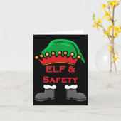 Elf And Safety, Funny Health &amp; Safety Elf Long Kaart (Gele Bloem)