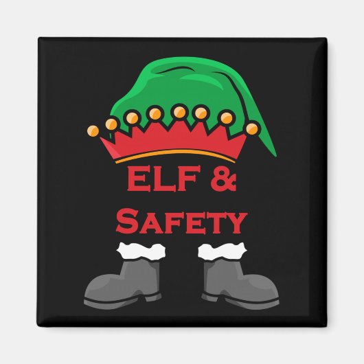 Elf And Safety, Funny Health &amp; Safety Elf Long Magneet (Voorkant)