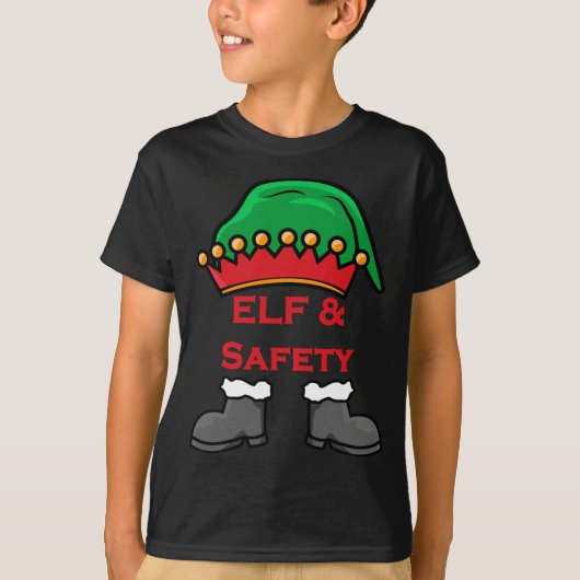 Elf And Safety, Funny Health & Safety Elf Long T-shirt (Voorkant)
