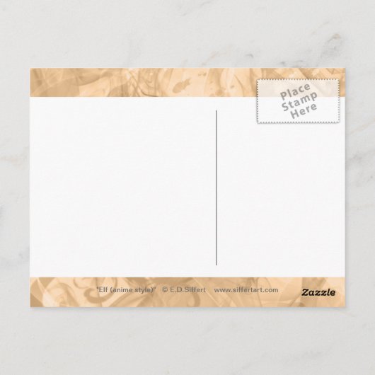 Elf (anime stijl) briefkaart (Achterkant)