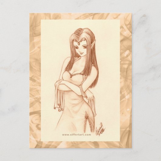 Elf (anime stijl) briefkaart (Voorkant)