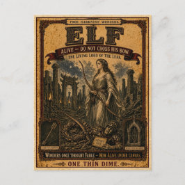 Elf, Antiek Circusmonster Briefkaart