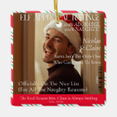 Elf Approval Rating Magazine Boyfriend Keramisch Ornament (Voorkant)