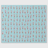 Elf Aqua Kerstfeest Cadeaupapier (Vlak)