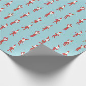 Elf Aqua Kerstfeest Cadeaupapier (Hoek)