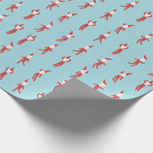 Elf Aqua Kerstfeest Cadeaupapier (Hoek)