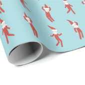 Elf Aqua Kerstfeest Cadeaupapier (Rol Hoek)