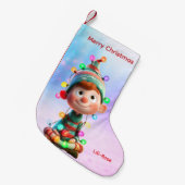 Elf Arrival Christmas Stocking | North Pole Magic Kleine Kerstsok (Voorkant (Hangend))
