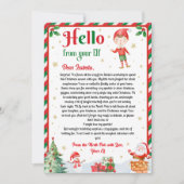 Elf Arrival Letter Hello From Your Elf Elf Notes Kaart (Voorkant)