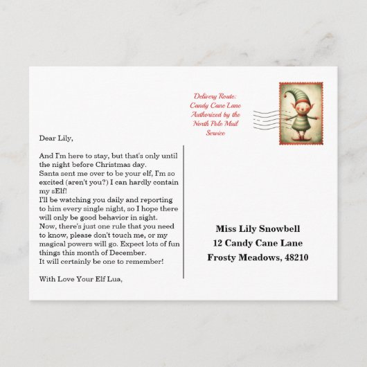 Elf Arrival Letter | North Pole Welcome Message Briefkaart (Voorkant)