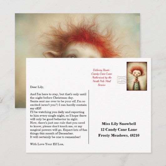 Elf Arrival Letter | North Pole Welcome Message Briefkaart (Voorkant / Achterkant)