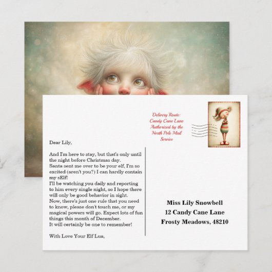 Elf Arrival Letter | North Pole Welcome Message Briefkaart (Voorkant / Achterkant)