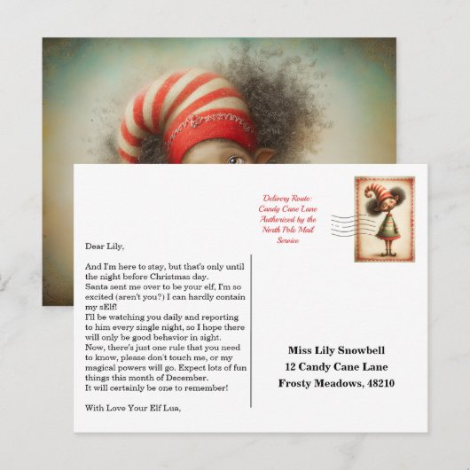 Elf Arrival Letter | North Pole Welcome Message Briefkaart (Voorkant / Achterkant)