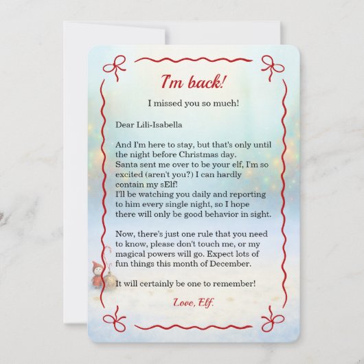 Elf Arrival Letter | Special Delivery North pole Feestdagenkaart (Voorkant)