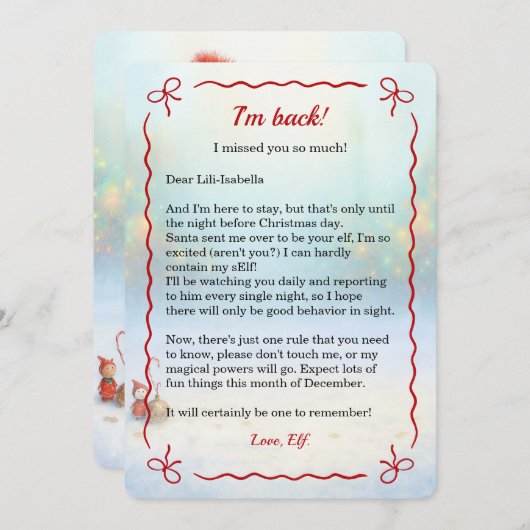 Elf Arrival Letter | Special Delivery North pole Feestdagenkaart (Voorkant / Achterkant)