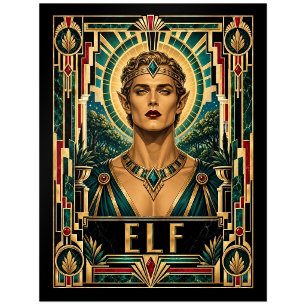 Elf, Art Deco Mythisch Briefkaart