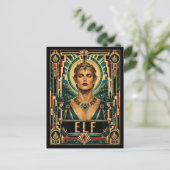 Elf, Art Deco Mythisch Briefkaart (Staand voorkant)
