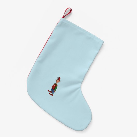 Elf Attention blauw Kerstmis kous klein Kleine Kerstsok (Voorkant (Hangend))