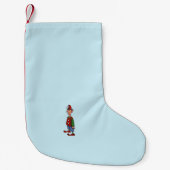 Elf Attention blauw Kerstmis kous klein Kleine Kerstsok (Voorkant)