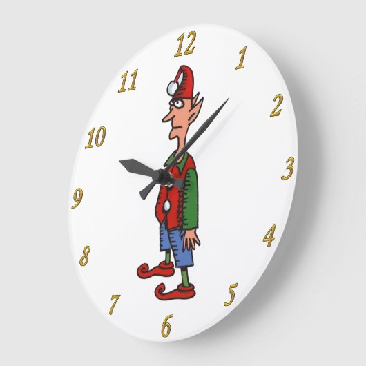 Elf Attention witte wandklok (Hoek)