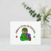 Elf Baby Afro-Amerikaanse 1e kerst Feestdagenkaart (Staand voorkant)
