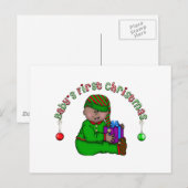 Elf Baby Afro-Amerikaanse 1e kerst Feestdagenkaart (Voorkant / Achterkant)