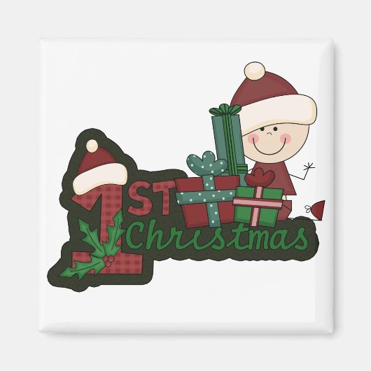 Elf Baby Eerste Kerstmis T-shirts en geschenken Magneet (Voorkant)