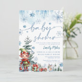 Elf Baby shower Invitation Kaart (Staand voorkant)