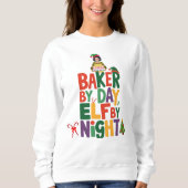 Elf Baker Vibes Baking Love Christmas Baking Trui (Voorkant)