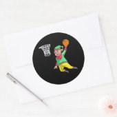 Elf Basketbal Kerstmis Slam Dunk Gif PBV Ronde Sticker (Envelop)