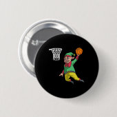 Elf Basketball Christmas Slam Dunk Gif PBV Ronde Button 5,7 Cm (Voorkant /achterkant)