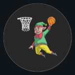 Elf Basketball Christmas Slam Dunk Gif PBV Ronde Sticker<br><div class="desc">Elf Basketball Christmas Slam Dunk Gif PBV</div>