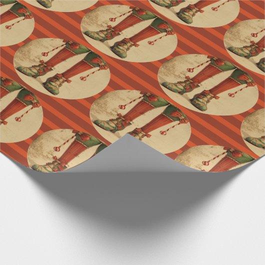 Elf benen kerst inpakpapier (Hoek)